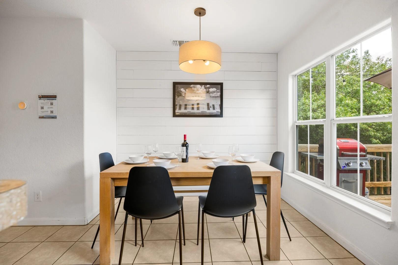 Dining table set for the evening